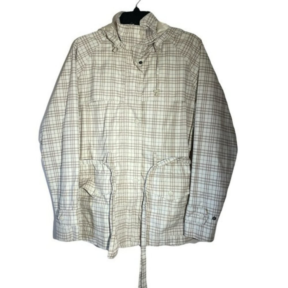 Outback Trading Company Womens Finish Line Jacket Plaid Beige